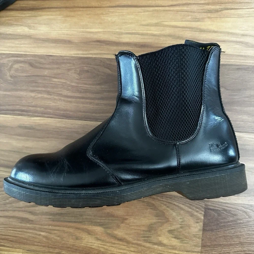 Vintage 90s Dr. Martens Chelsea Boots Mens 8 Black Leather 2976 Made England